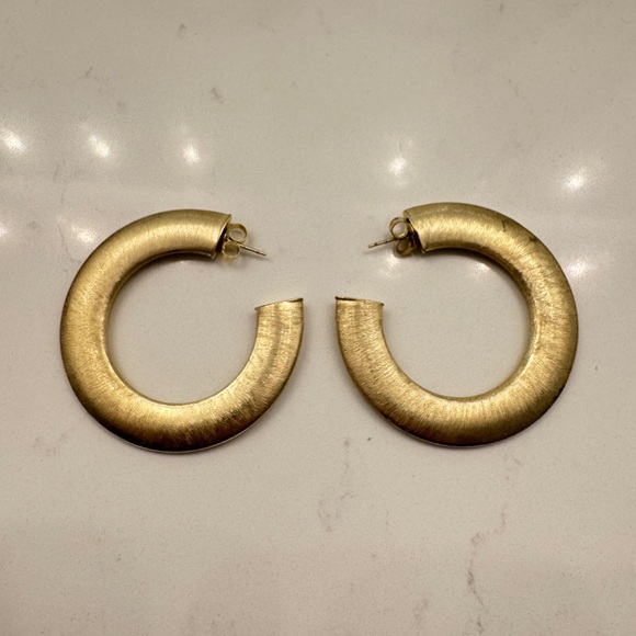 Sheila Fajl Irene Light Brushed Gold Hoop Earrings - Picture 1 of 1